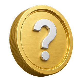 Sur la page FAQ, une pièce d’or 3D ornementale avec un point d’interrogation